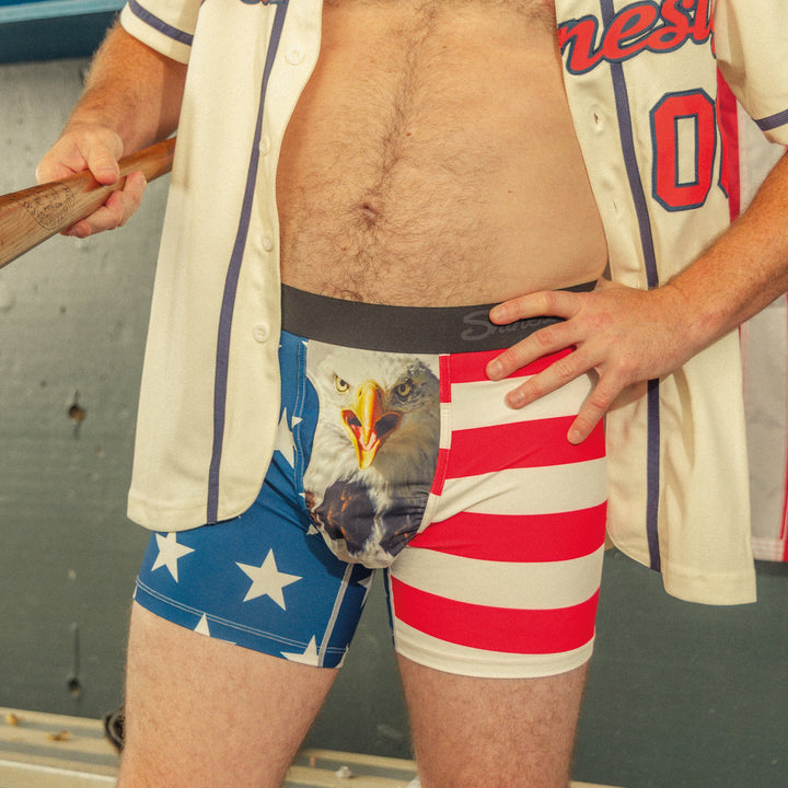 Shinesty "The Mascot" American Flag paradICE™ Cooling Ball Hammock® Underwear With Fly