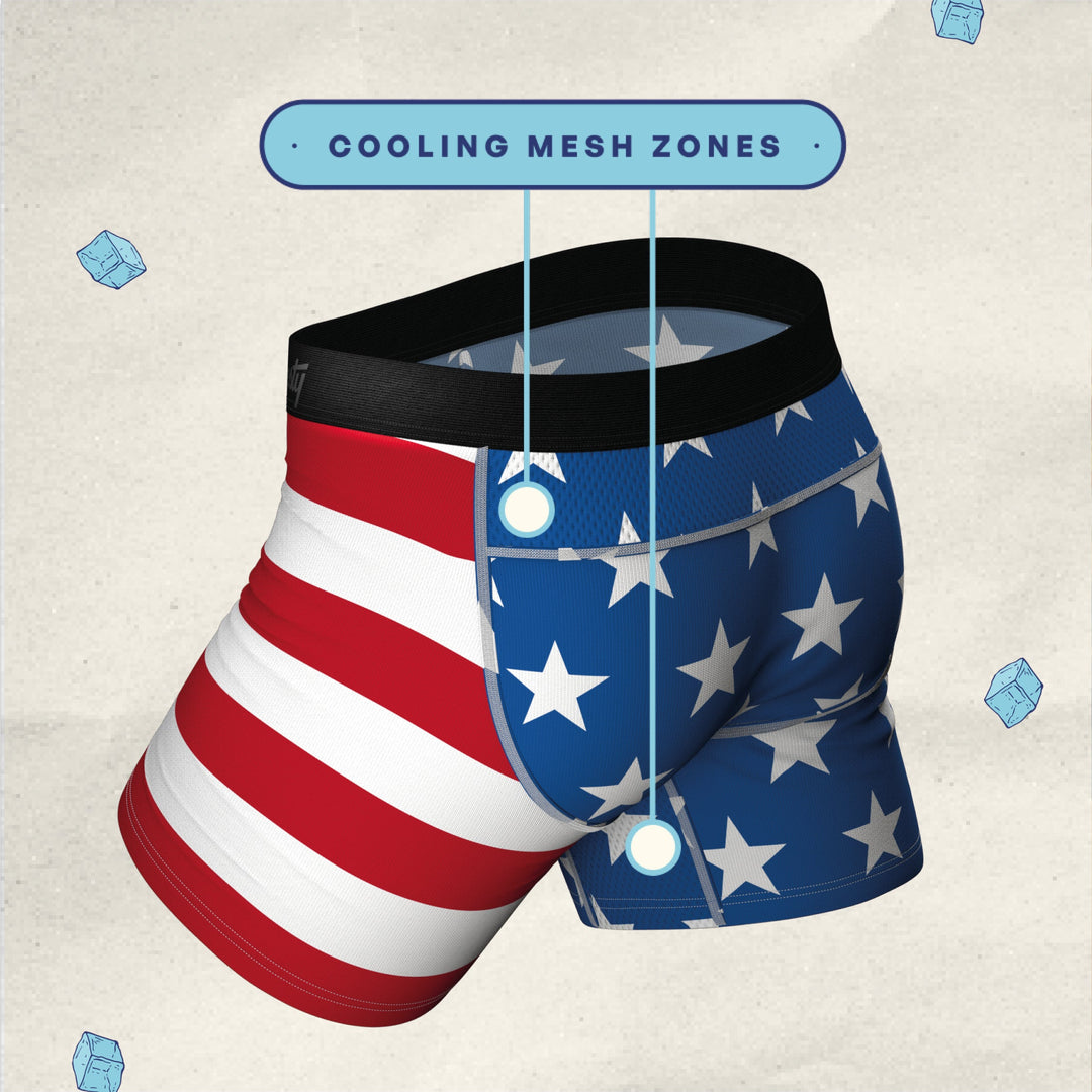 Shinesty "The Mascot" American Flag paradICE™ Cooling Ball Hammock® Underwear With Fly