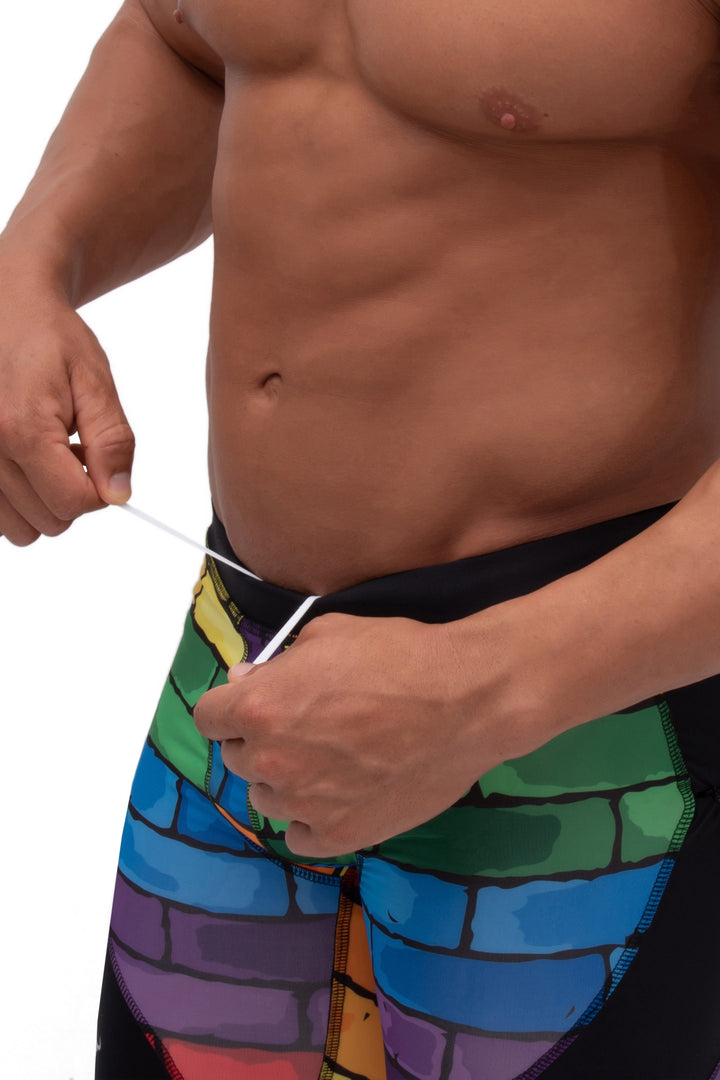 Matador Meggings "Pride Rainbow" Men’s Athletic Leggings – Vibrant Compression Tights for Men