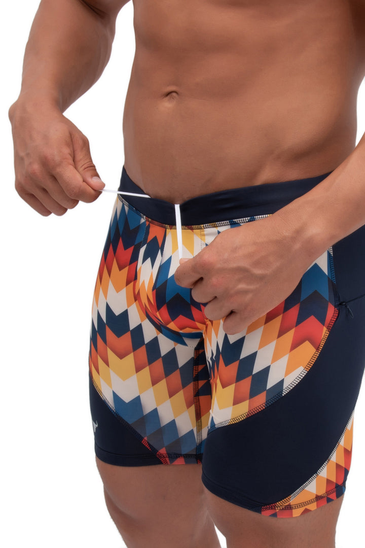 Matador Meggings Arrow men's compression shorts – bold print squat-proof hybrid shorts