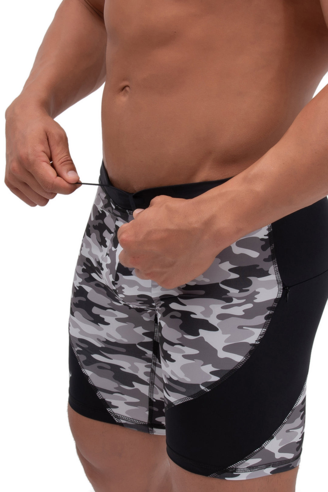 Matador Meggings Gray Camo men's compression shorts – urban camo squat-proof hybrid shorts