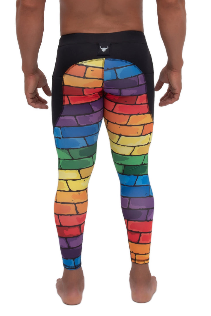 Matador Meggings "Pride Rainbow" Men’s Athletic Leggings – Vibrant Compression Tights for Men
