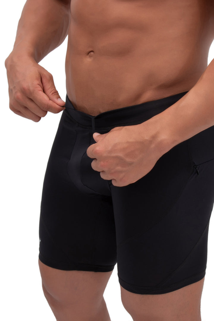 Matador Meggings Black/Black men's compression shorts – all-black stealth squat-proof hybrid shorts