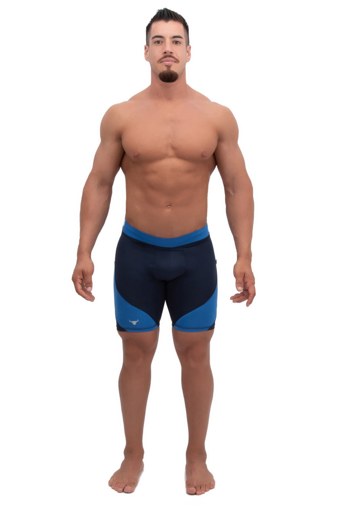 Matador Meggings Navy/Blue men's compression shorts – two-tone navy squat-proof hybrid shorts