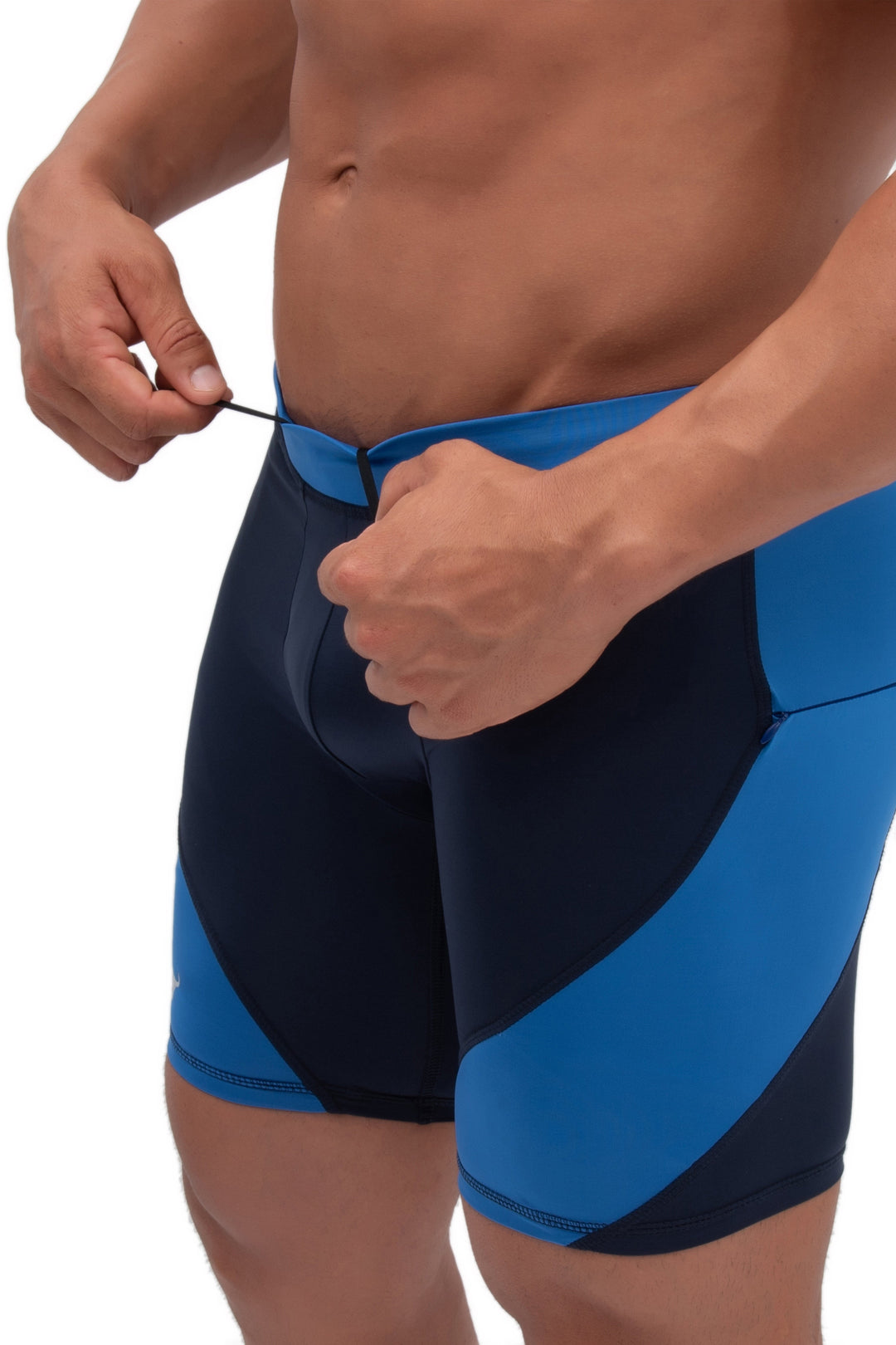 Matador Meggings Navy/Blue men's compression shorts – two-tone navy squat-proof hybrid shorts
