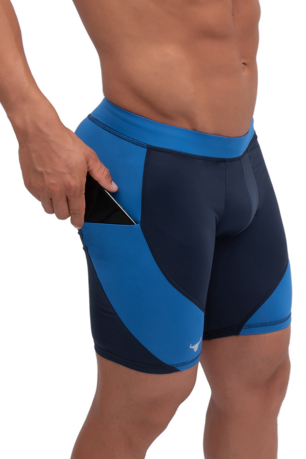 Matador Meggings Navy/Blue men's compression shorts – two-tone navy squat-proof hybrid shorts