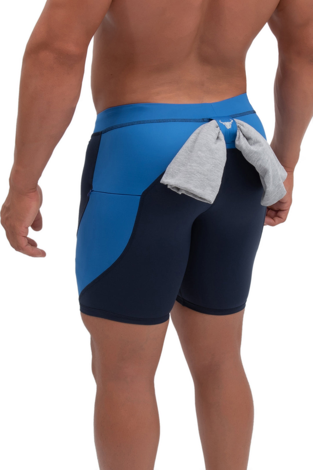 Matador Meggings Navy/Blue men's compression shorts – two-tone navy squat-proof hybrid shorts