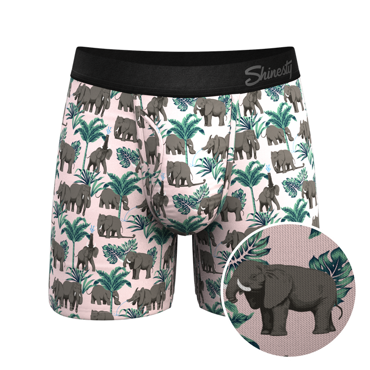 Shinesty "The Maximus" Tropical Elephant Ball Hammock® Pouch Underwear With Fly