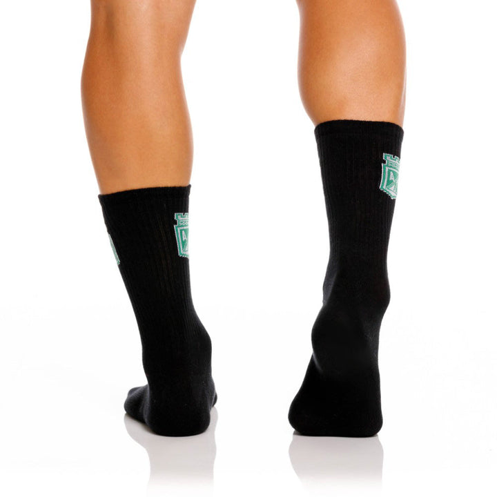 Mundo Unico men's black athletic performance sport socks Juntos – side view