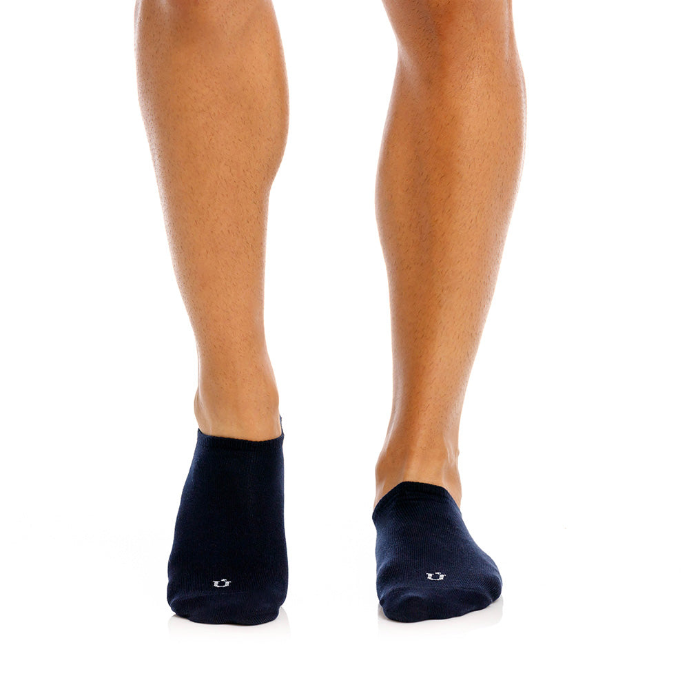 Mundo Unico Bioma no-show socks in dark blue – cotton low-cut invisible ankle socks