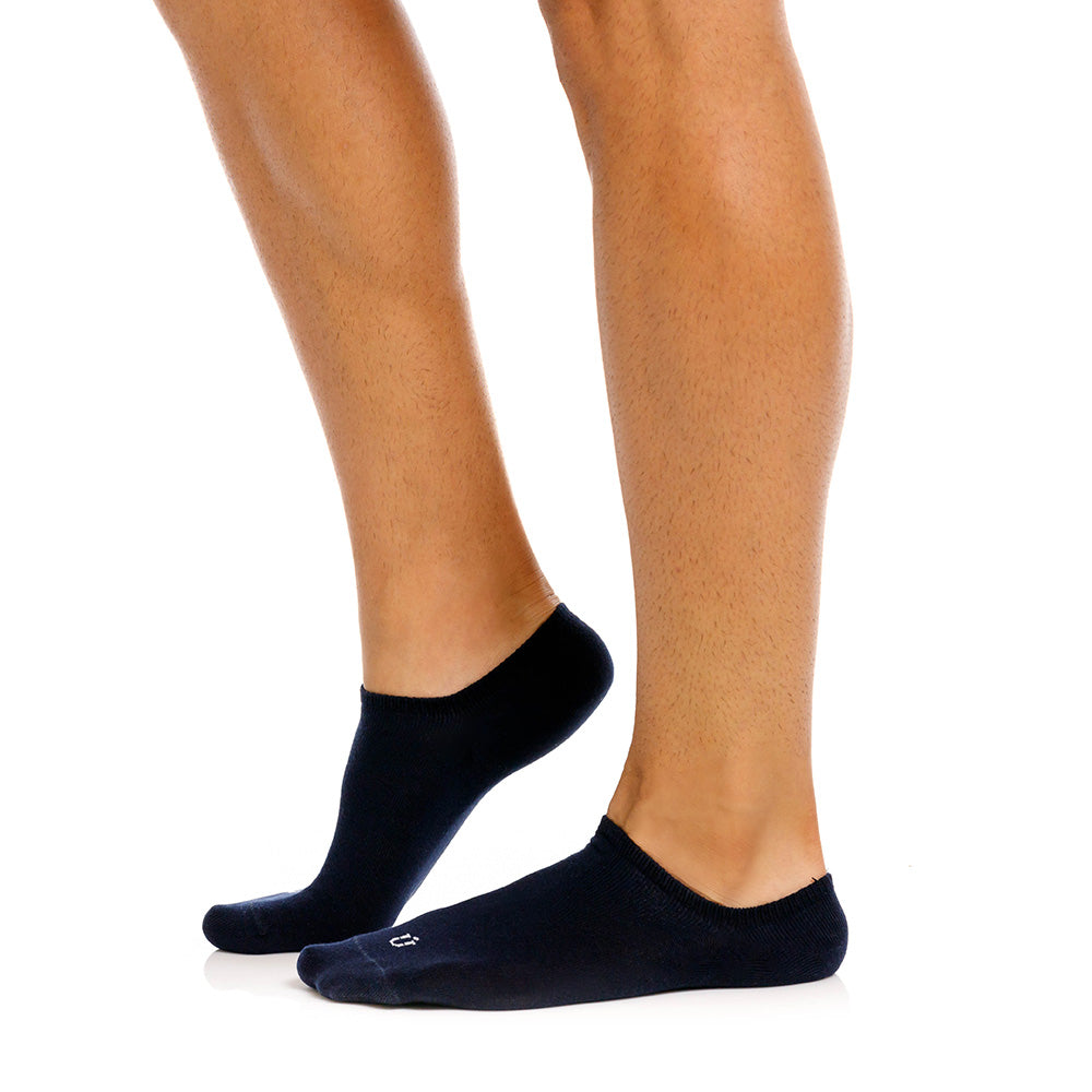 Mundo Unico Bioma no-show socks in dark blue – cotton low-cut invisible ankle socks