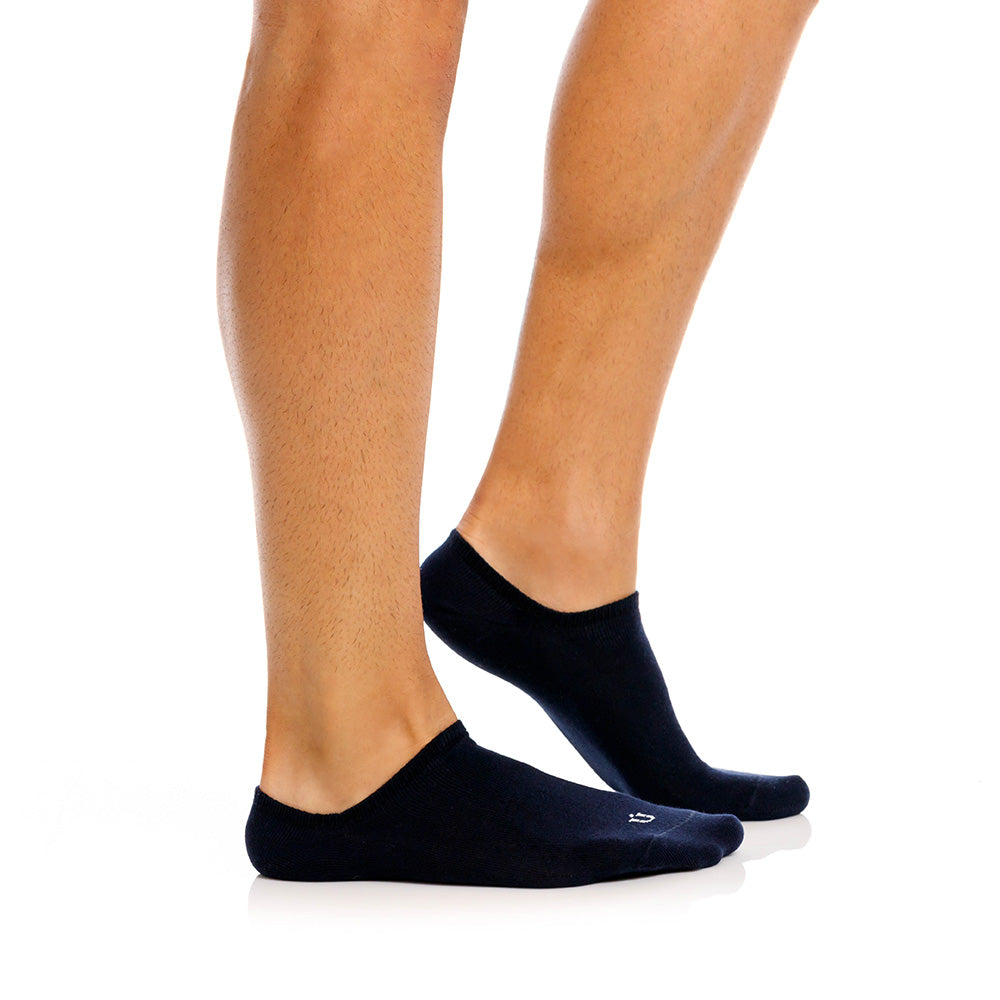 Mundo Unico Bioma no-show socks in dark blue – cotton low-cut invisible ankle socks