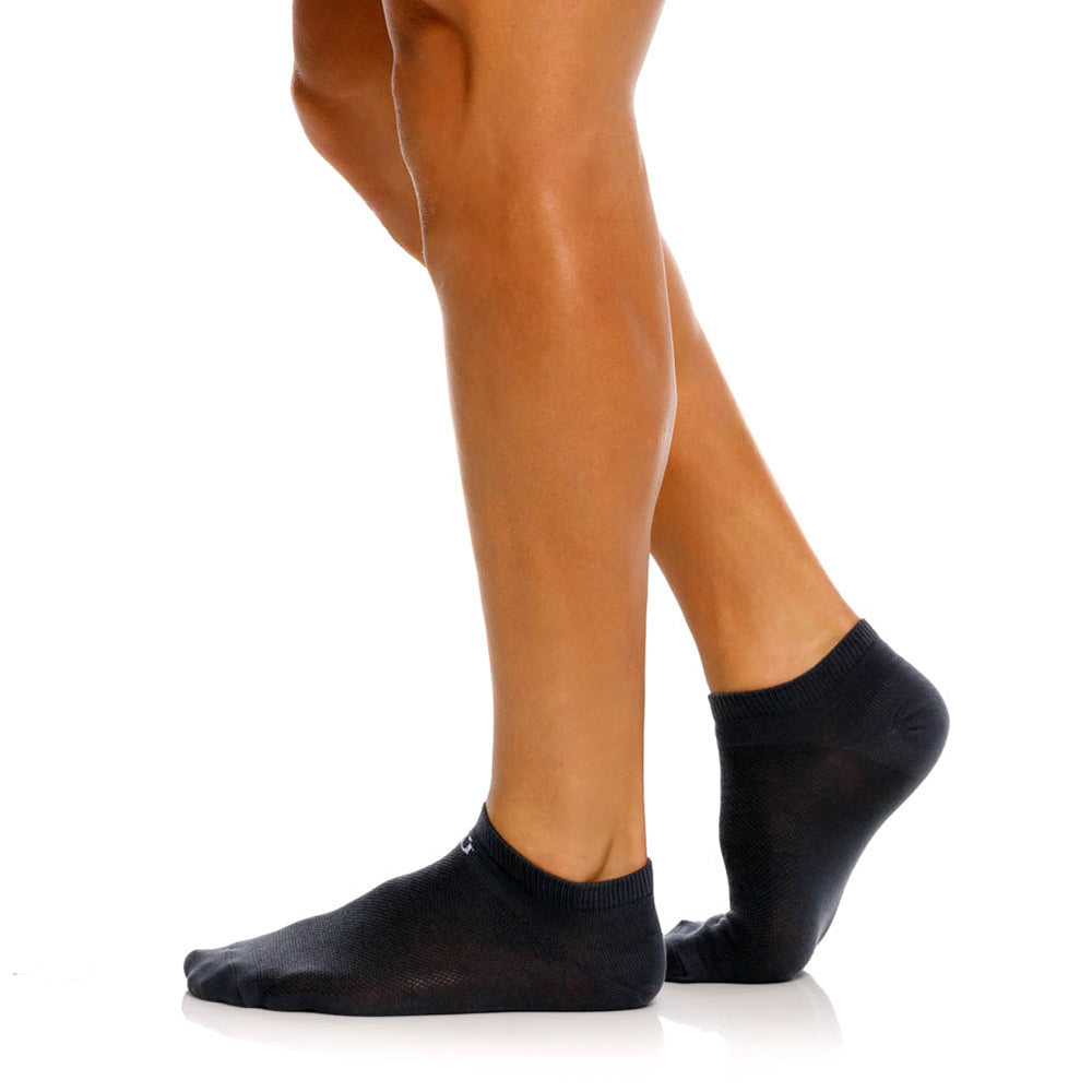 Mundo Unico men's Marengo heel tab socks grey side view