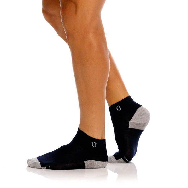 Mundo Unico Azulgris Tolu05 Umbratil Men's Ankle Socks in Blue – men's socks Handmade in Colombia