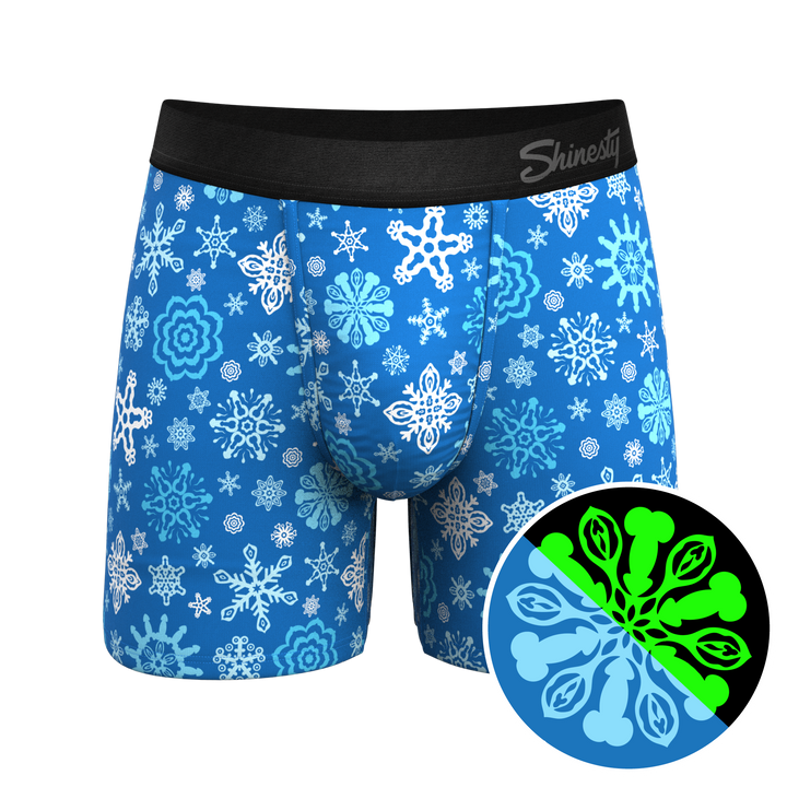 Naughty Snowflakes Boxer Briefs | Glow in the Dark Ball Hammock® Pouch