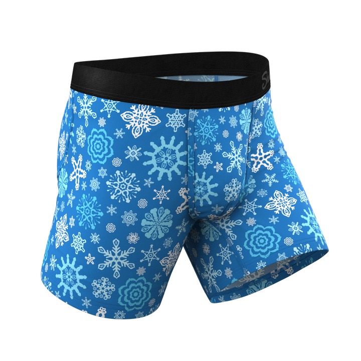 Naughty Snowflakes Boxer Briefs | Glow in the Dark Ball Hammock® Pouch