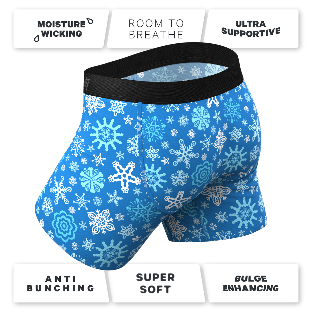 Naughty Snowflakes Boxer Briefs | Glow in the Dark Ball Hammock® Pouch
