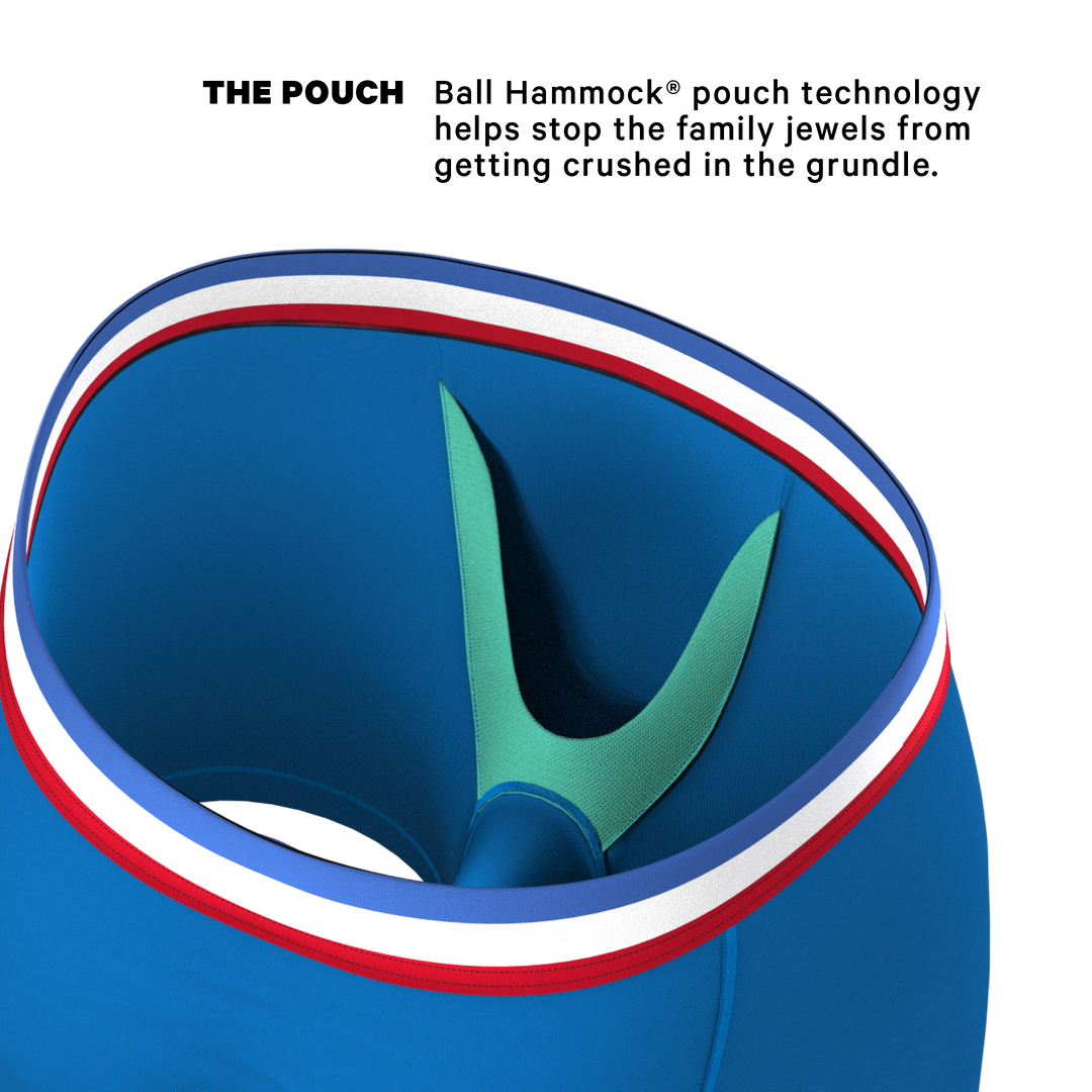 The Morning Glory Blue Ball Hammock® Pouch Underwear with USA Waistband