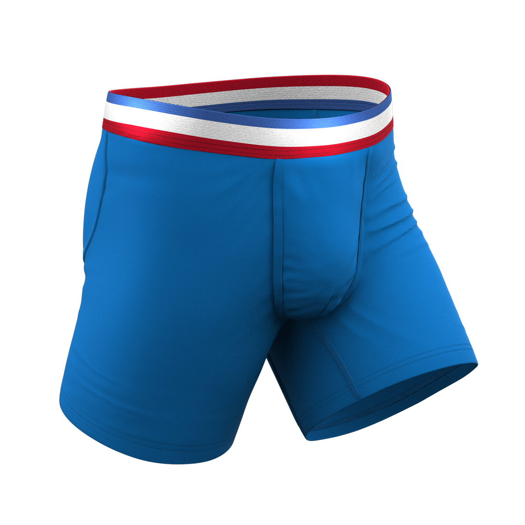 The Morning Glory Blue Ball Hammock® Pouch Underwear with USA Waistband