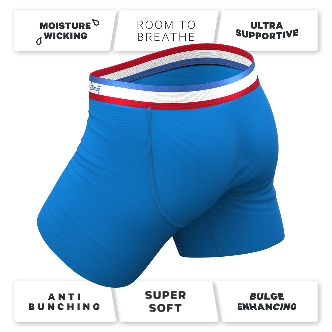 The Morning Glory Blue Ball Hammock® Pouch Underwear with USA Waistband