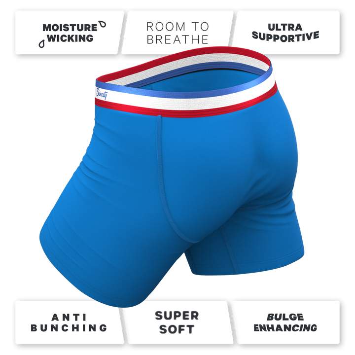The Morning Glory Blue Ball Hammock® Pouch Underwear with USA Waistband