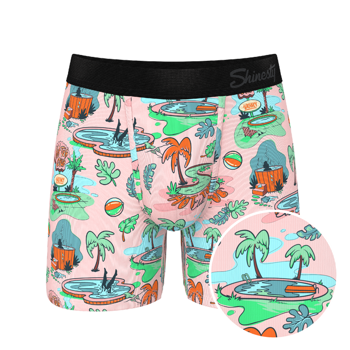 Shinesty "The Motel Hotel" Palm Springs Tropical Ball Hammock® Pouch Boxer Briefs