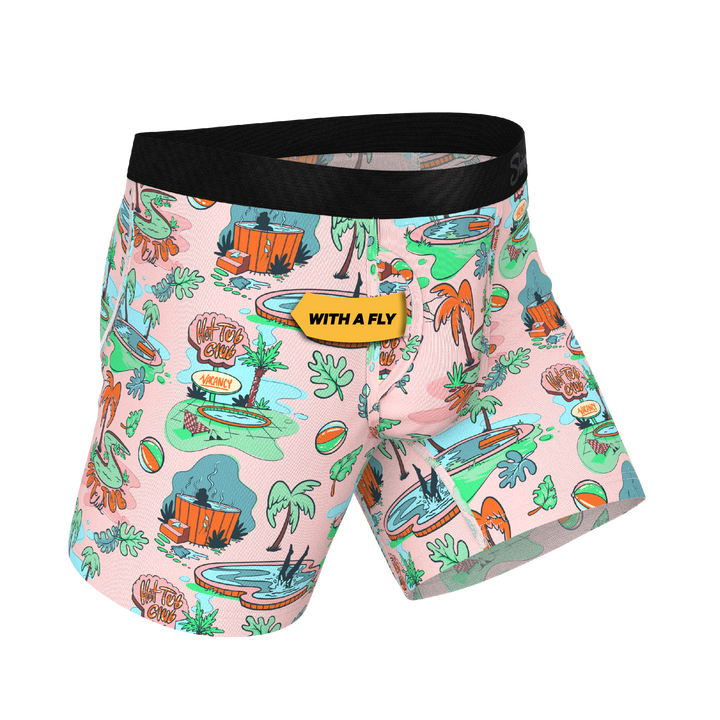 Shinesty The Motel Hotel Palm Springs Tropical Ball Hammock® Pouch Boxer Briefs with Fly