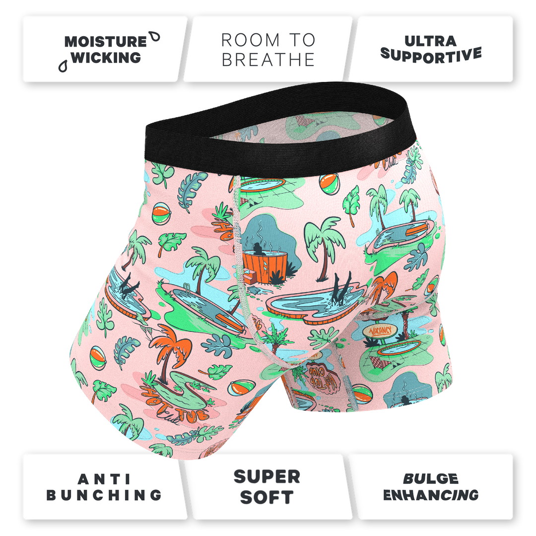 Shinesty "The Motel Hotel" Palm Springs Tropical Ball Hammock® Pouch Boxer Briefs