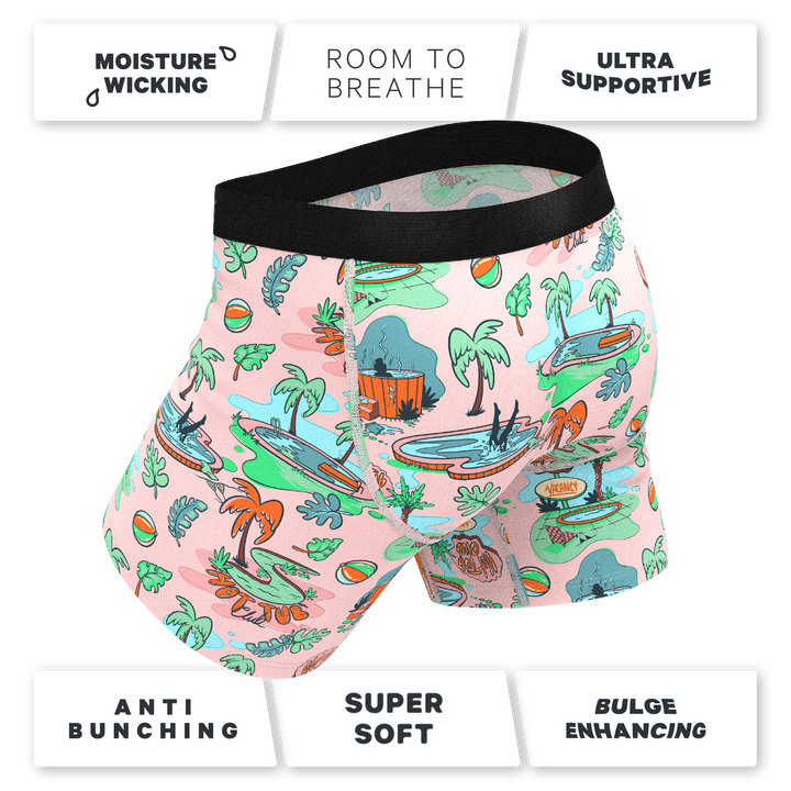 Shinesty "The Motel Hotel" Palm Springs Tropical Ball Hammock® Pouch Boxer Briefs