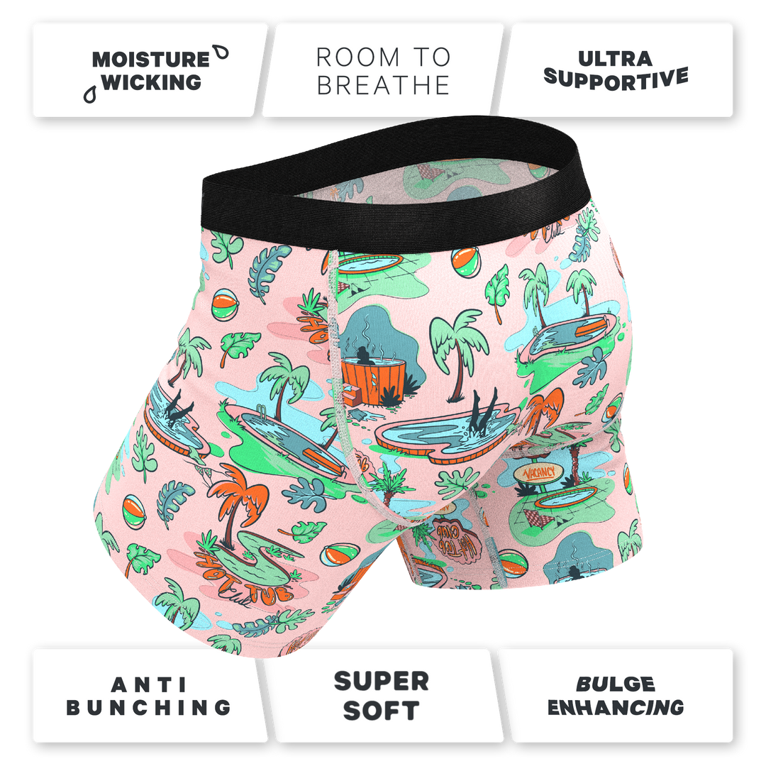 Shinesty The Motel Hotel Palm Springs Tropical Ball Hammock® Pouch Boxer Briefs with Fly