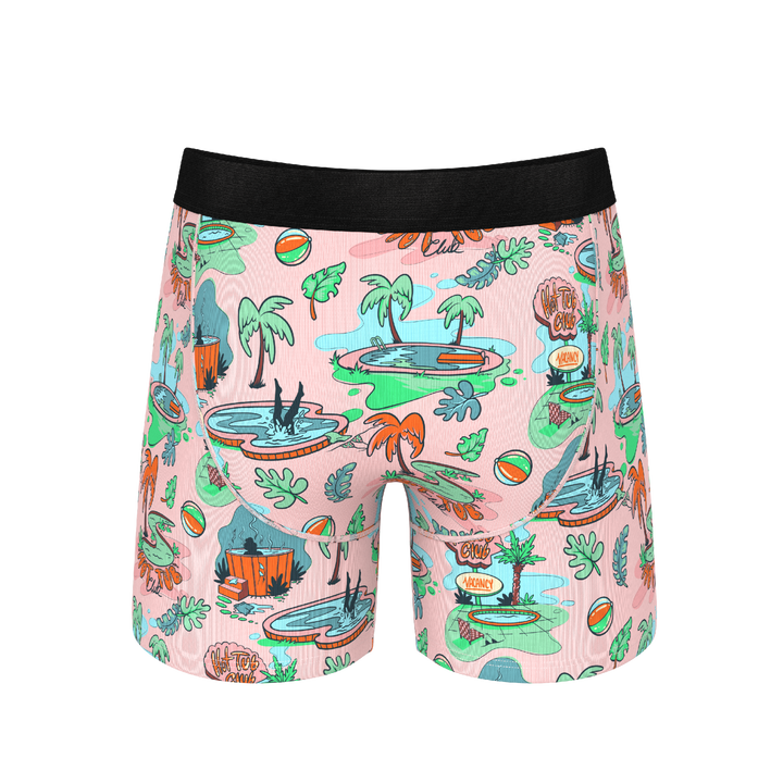 Shinesty The Motel Hotel Palm Springs Tropical Ball Hammock® Pouch Boxer Briefs with Fly