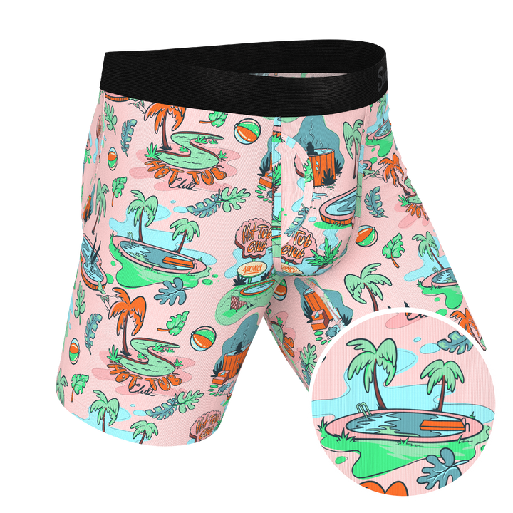 Shinesty "Motel Hotel" Palm Springs Tropical Long Leg Ball Hammock® Pouch Underwear with Fly