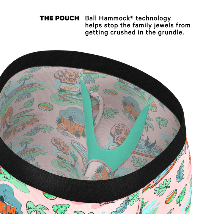 Shinesty "Motel Hotel" Palm Springs Tropical Long Leg Ball Hammock® Pouch Underwear with Fly