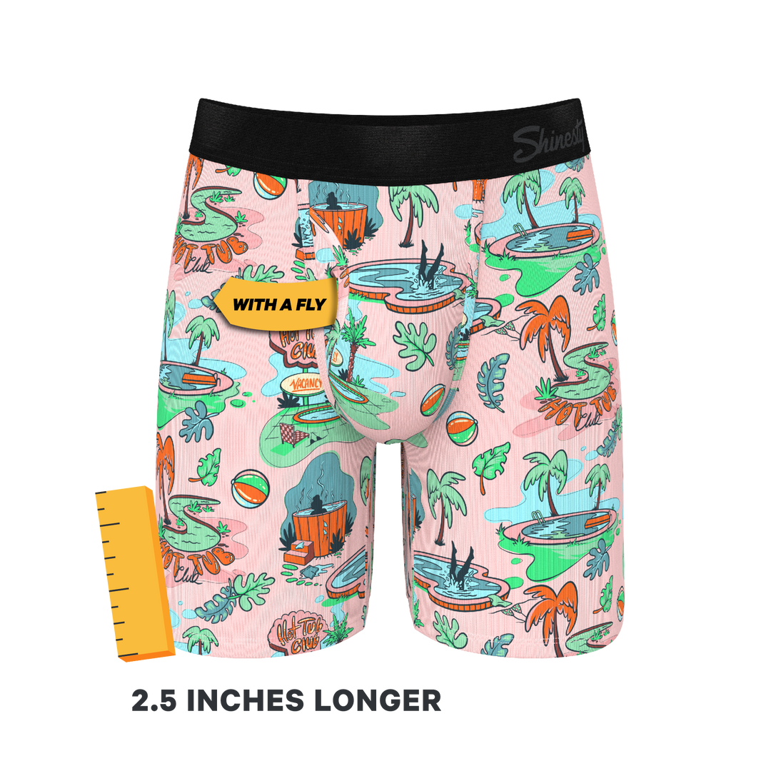 Shinesty "Motel Hotel" Palm Springs Tropical Long Leg Ball Hammock® Pouch Underwear with Fly