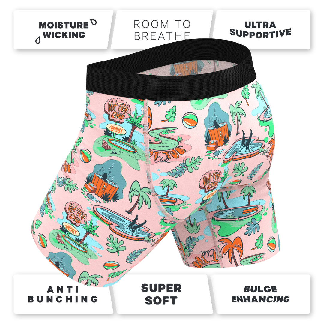 Shinesty "Motel Hotel" Palm Springs Tropical Long Leg Ball Hammock® Pouch Underwear with Fly