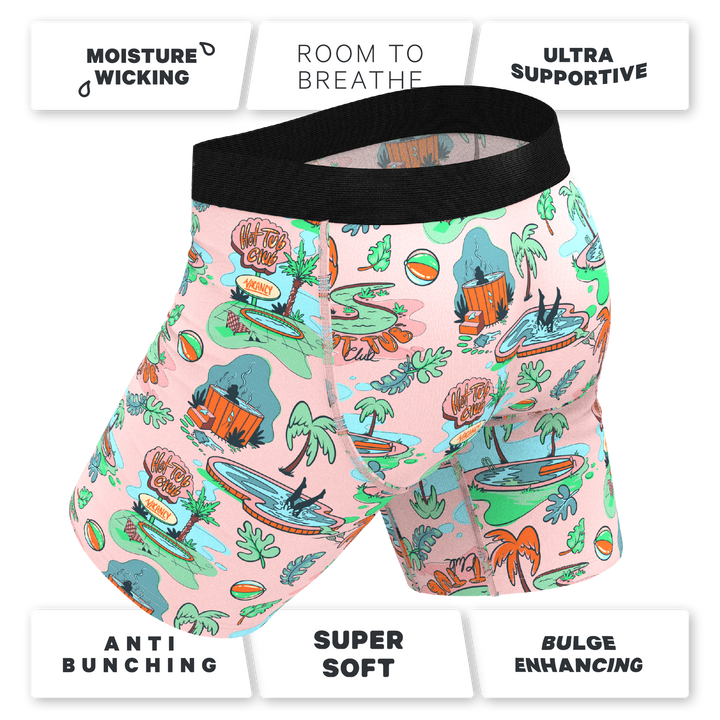 Shinesty "Motel Hotel" Palm Springs Tropical Long Leg Ball Hammock® Pouch Underwear with Fly