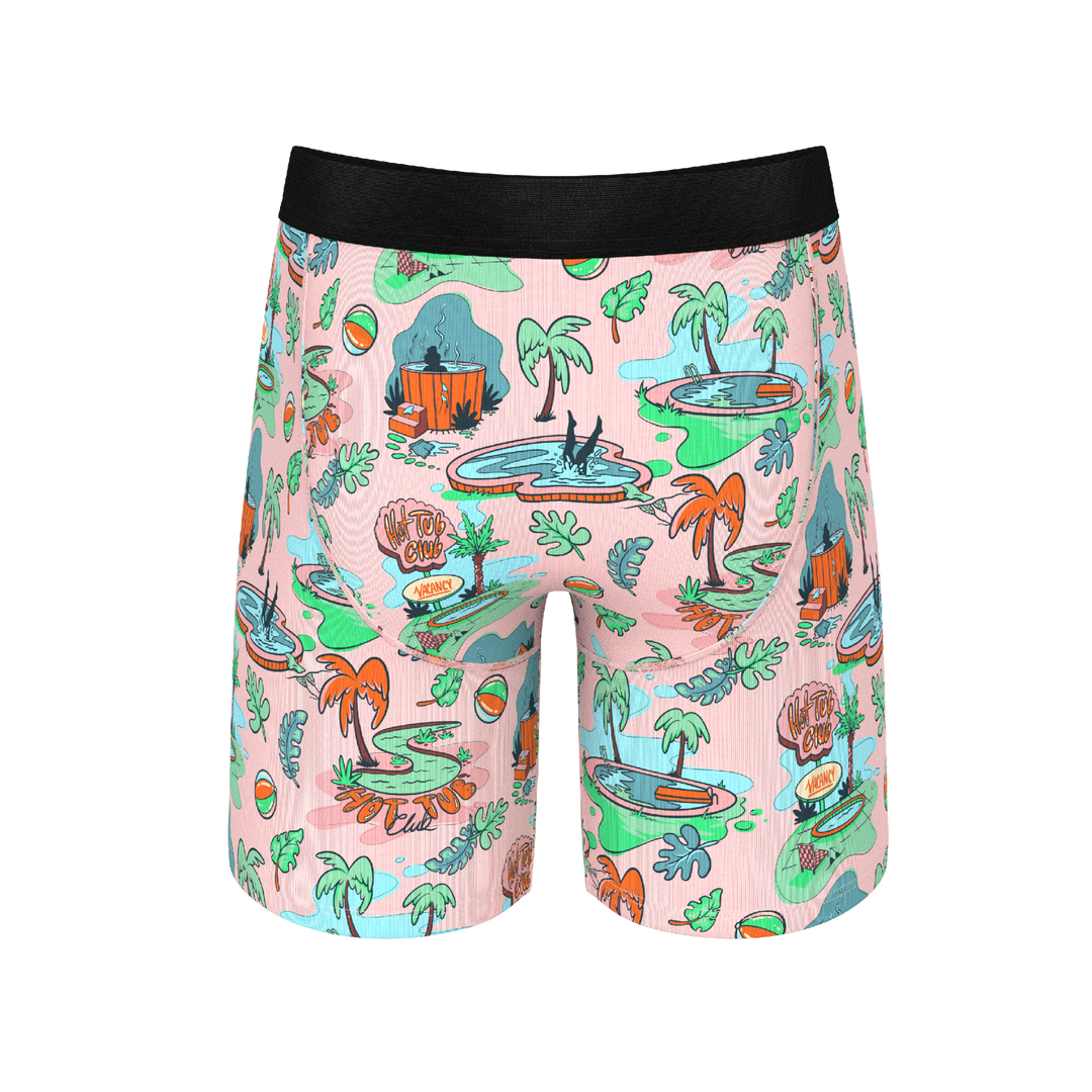 Shinesty "Motel Hotel" Palm Springs Tropical Long Leg Ball Hammock® Pouch Underwear with Fly