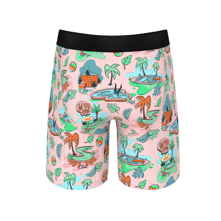 Shinesty "Motel Hotel" Palm Springs Tropical Long Leg Ball Hammock® Pouch Underwear with Fly