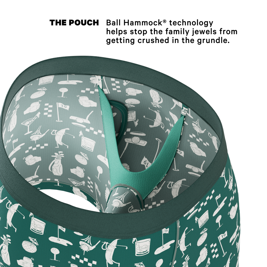 Shinesty Ball Hammock® Pouch Underwear with Fly - The Mulligan (Green Golf)