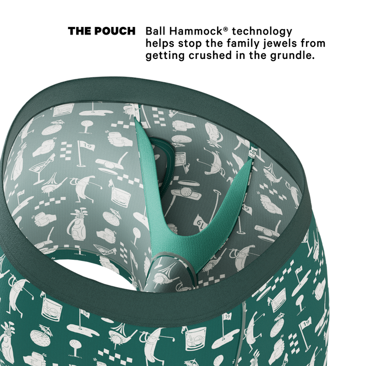 Shinesty Ball Hammock® Pouch Underwear with Fly - The Mulligan (Green Golf)
