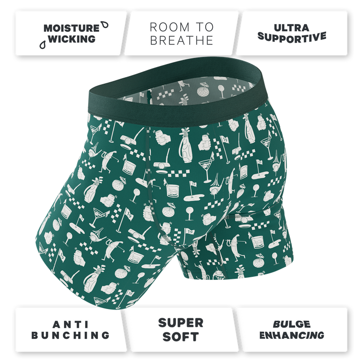 Shinesty Ball Hammock® Pouch Underwear with Fly - The Mulligan (Green Golf)