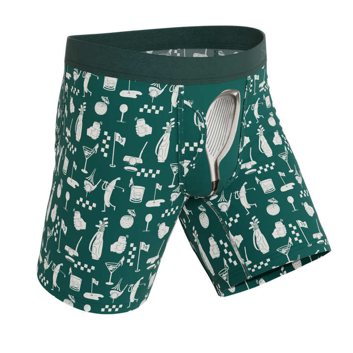 Shinesty "The Mulligan" Green Golf Long Leg Ball Hammock® Pouch Underwear with Fly