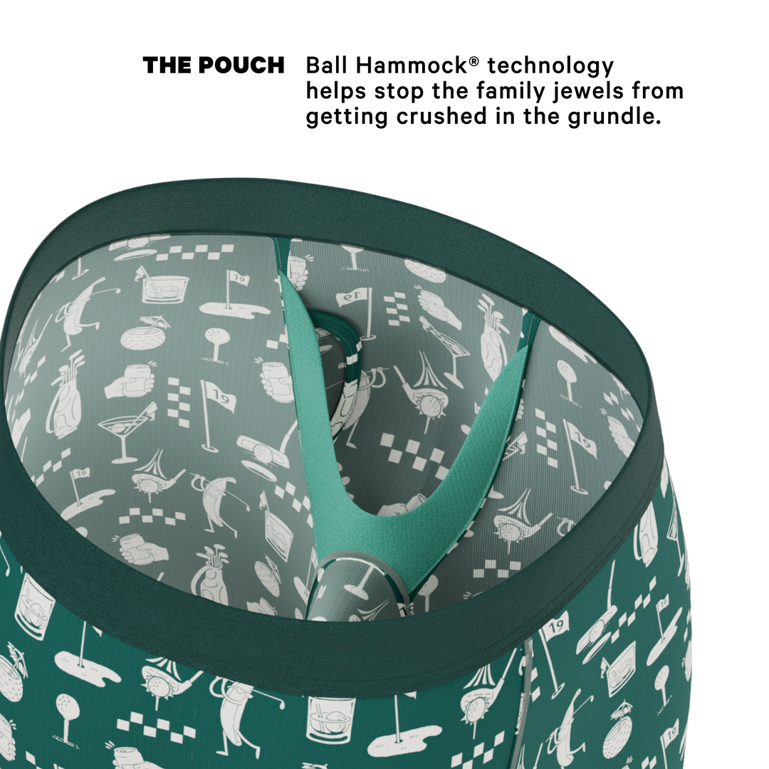 Shinesty "The Mulligan" Green Golf Long Leg Ball Hammock® Pouch Underwear with Fly