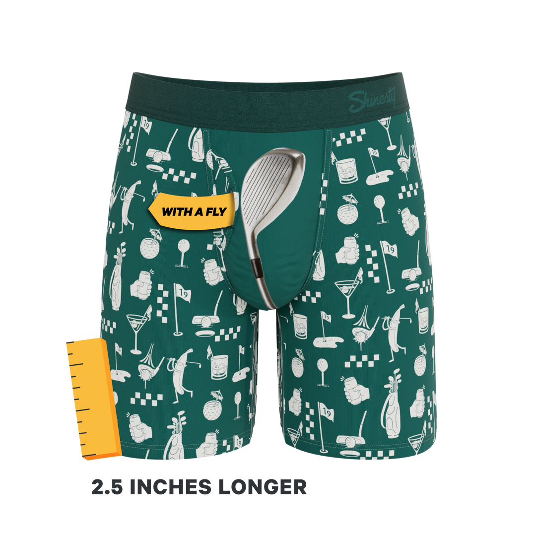 Shinesty "The Mulligan" Green Golf Long Leg Ball Hammock® Pouch Underwear with Fly