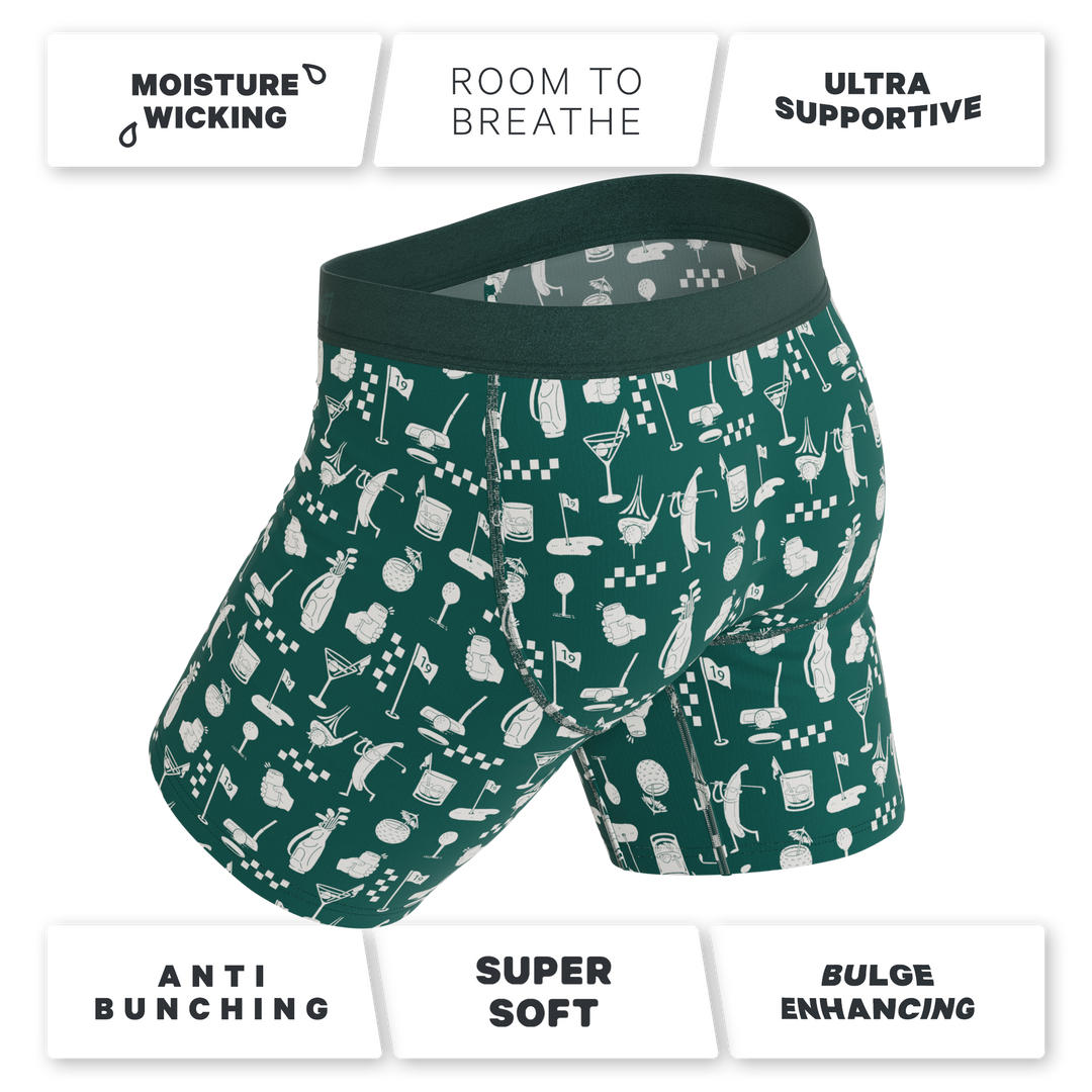 Shinesty "The Mulligan" Green Golf Long Leg Ball Hammock® Pouch Underwear with Fly