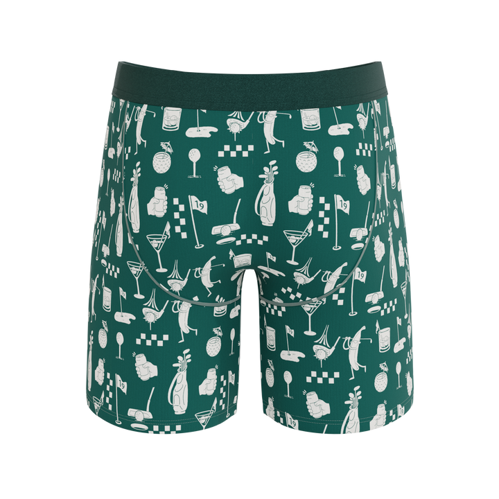 Shinesty "The Mulligan" Green Golf Long Leg Ball Hammock® Pouch Underwear with Fly