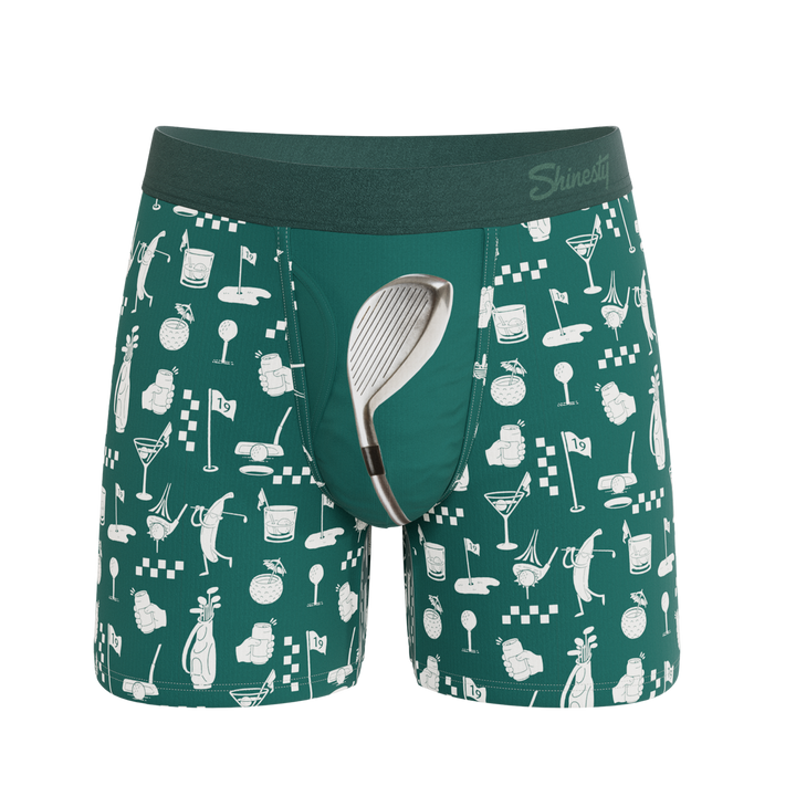 Shinesty Ball Hammock® Pouch Underwear with Fly - The Mulligan (Green Golf)