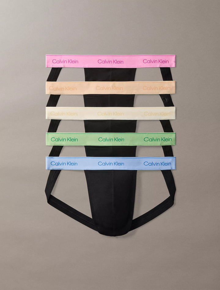 Calvin Klein Men's Icon Cotton Stretch Pride 5-Pack Jock Strap | Moisture-Wicking Cotton