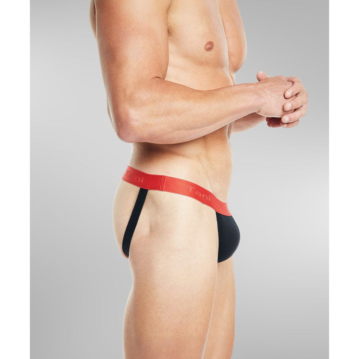 SilkCut men's Micro Modal Air jockstrap 2-pack in black and red – breathable athletic supporter