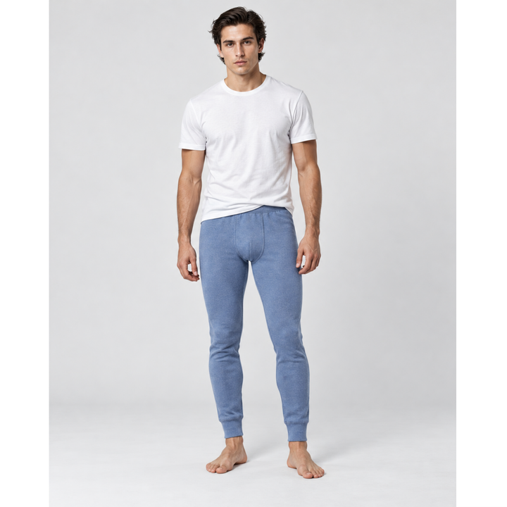SilkCut Men's Turkish Cotton Thermal Long Johns – men's double-faced knit thermal base layer bottoms